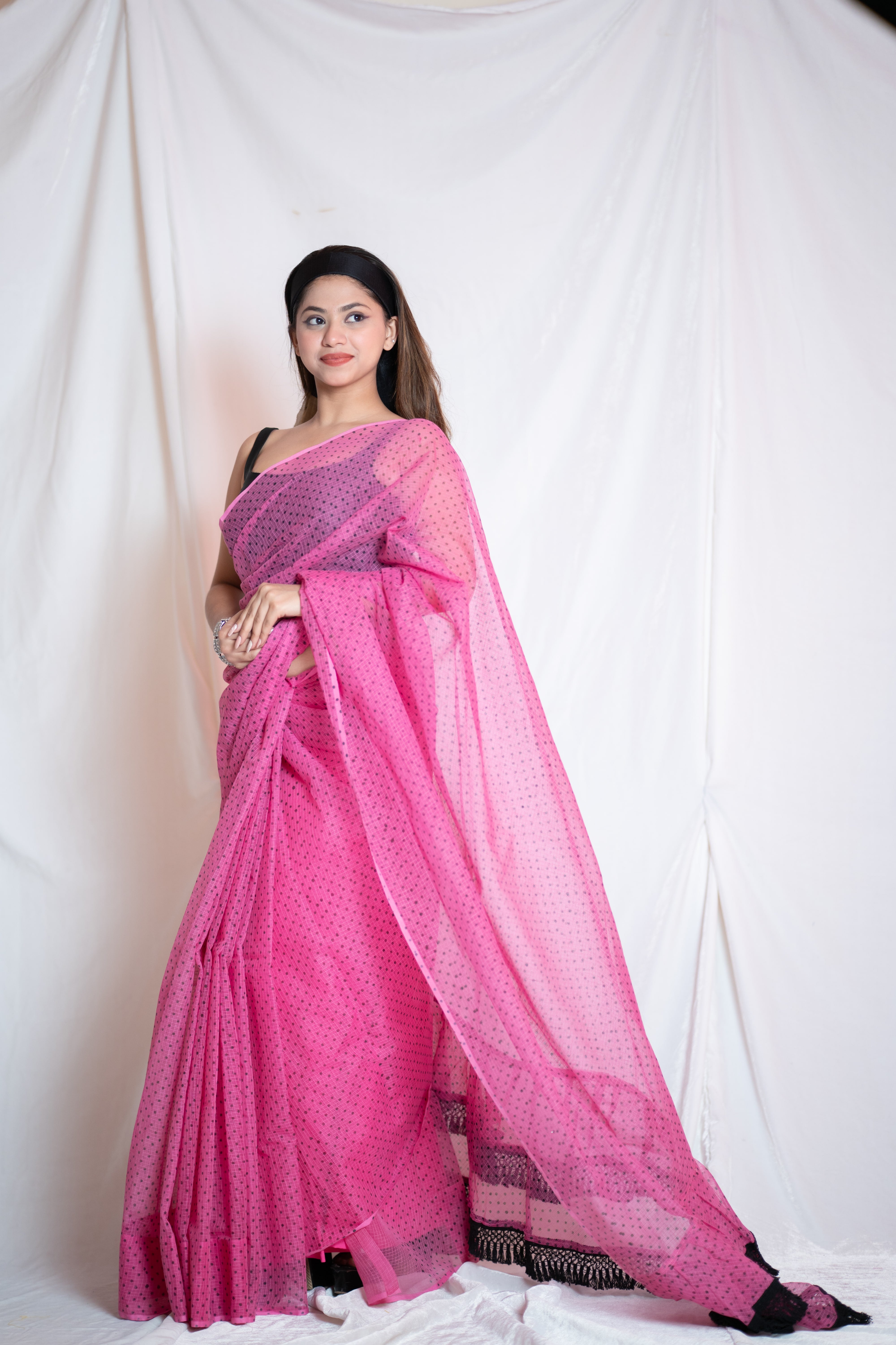 Bholi re Bindu - Pink Kota Doria Saree