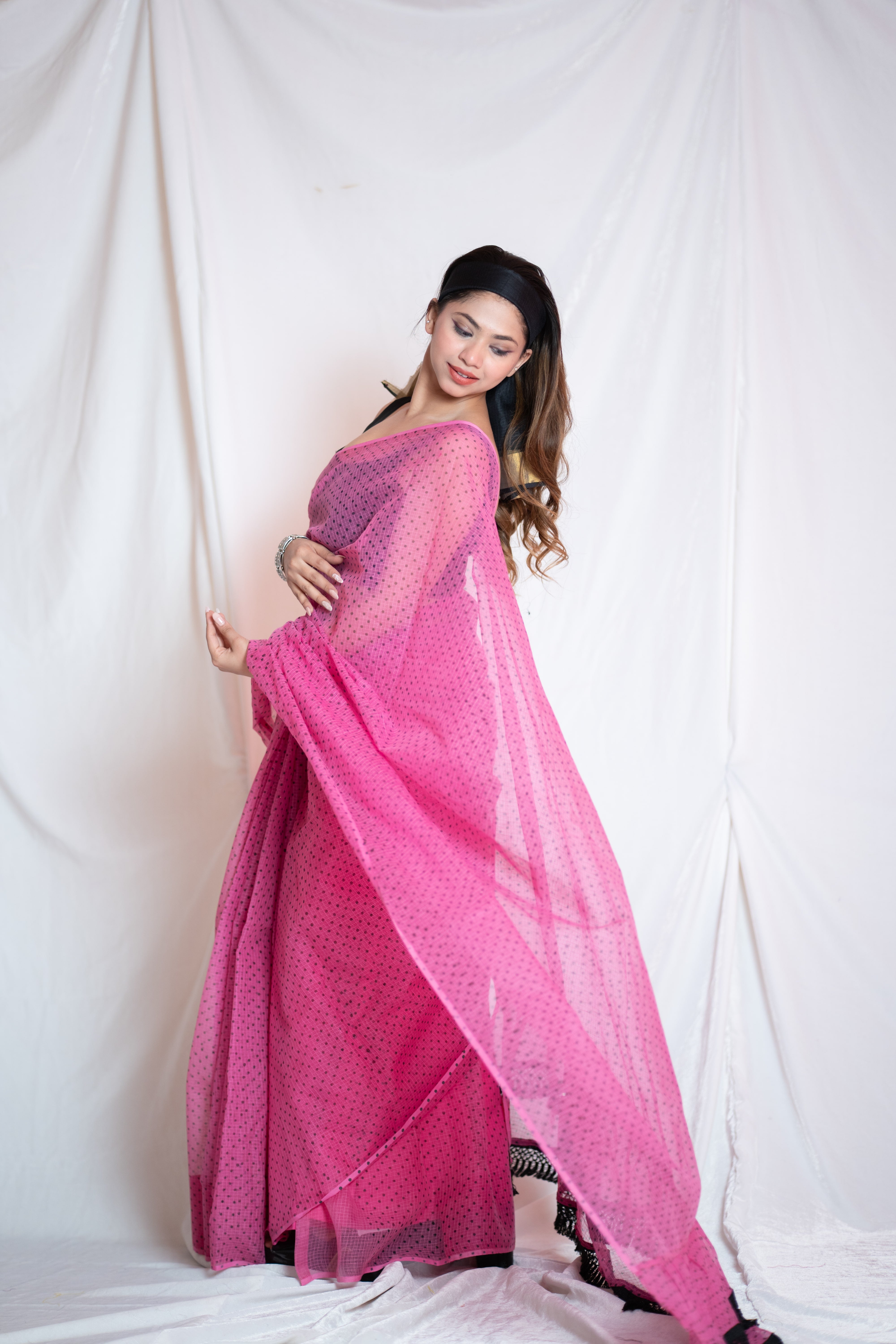 Bholi re Bindu - Pink Kota Doria Saree