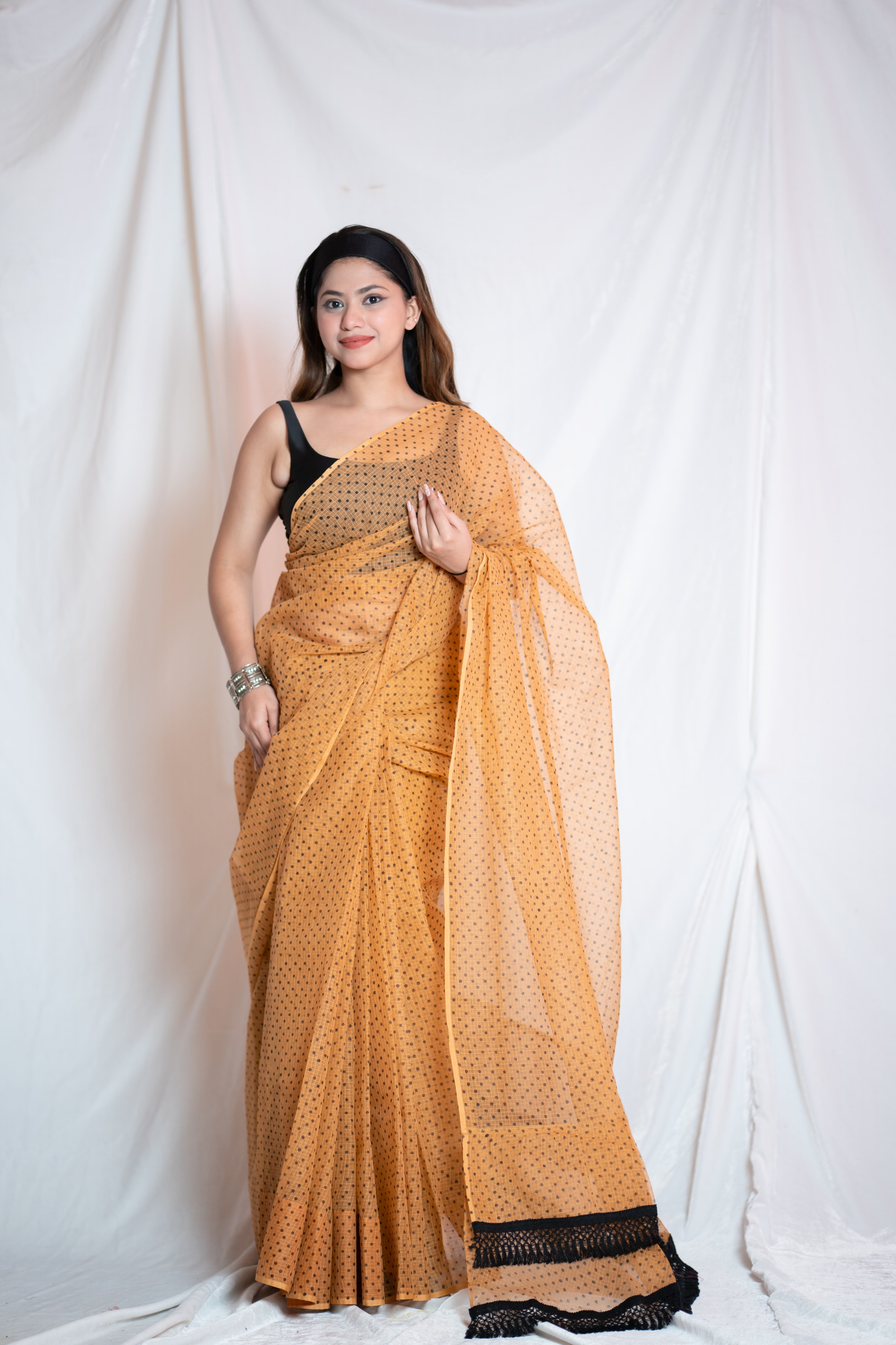 Bholi Re Bindu - Orange Kota Doria Saree