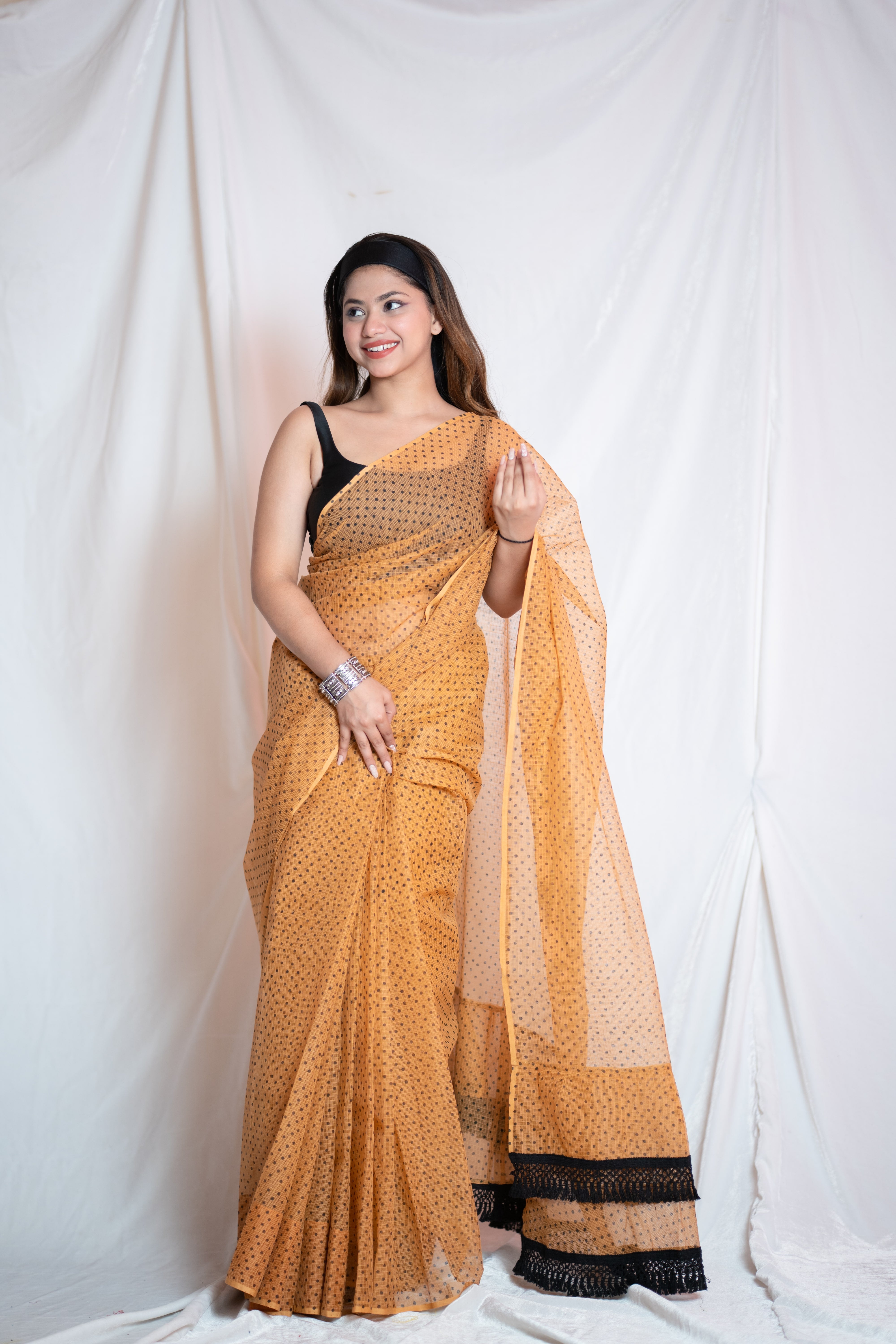 Bholi Re Bindu - Orange Kota Doria Saree