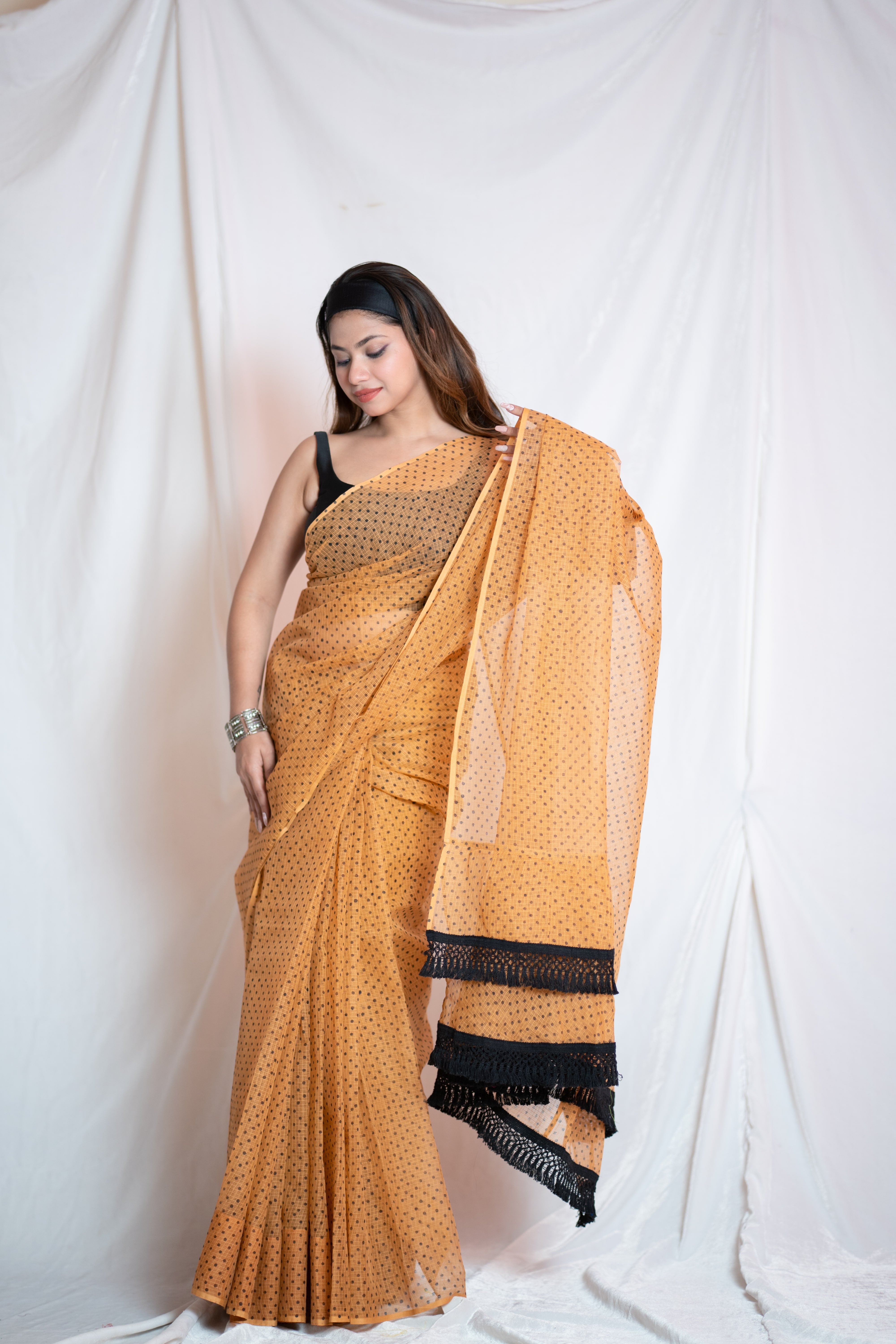 Bholi Re Bindu - Orange Kota Doria Saree