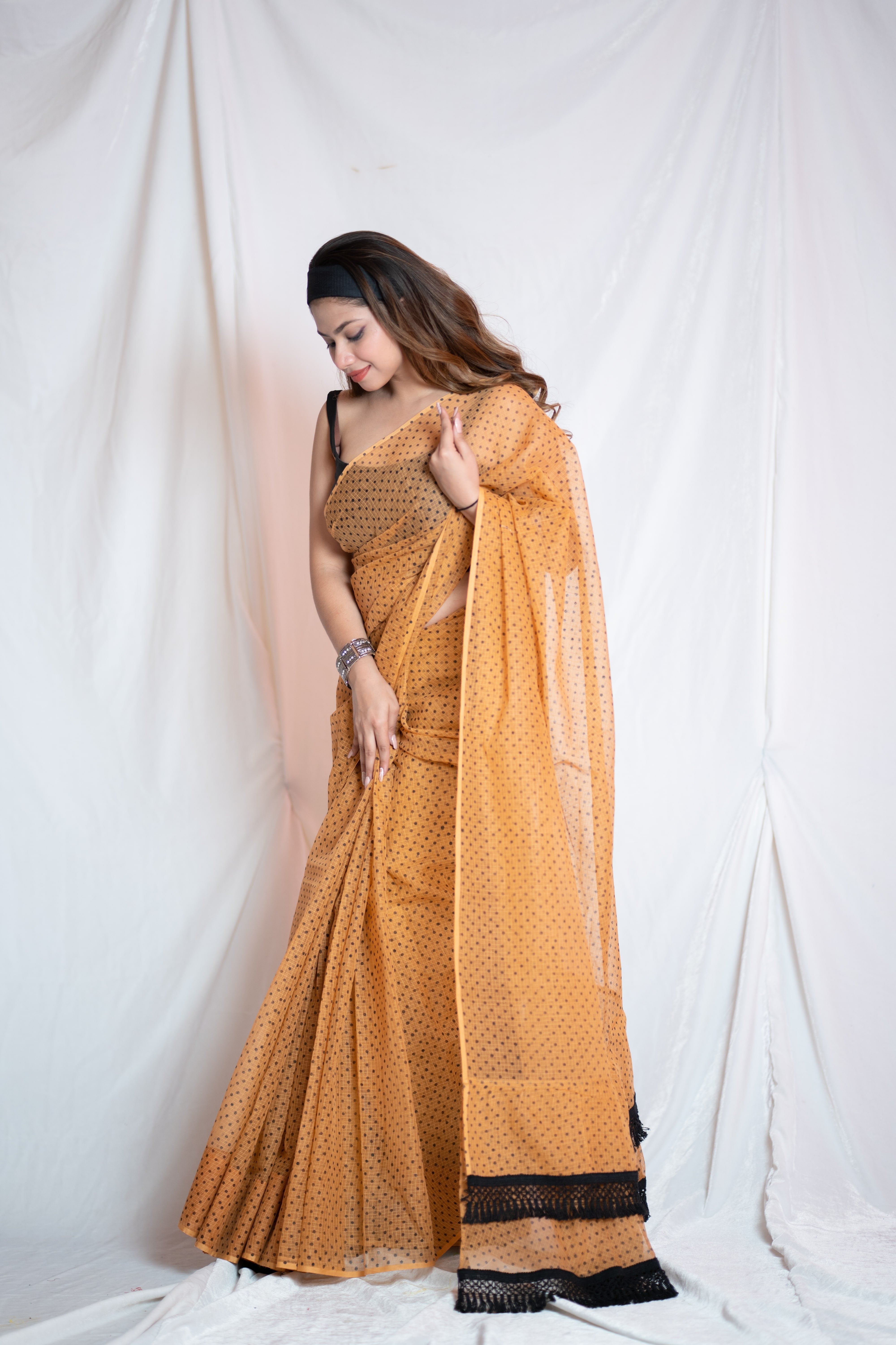 Bholi Re Bindu - Orange Kota Doria Saree