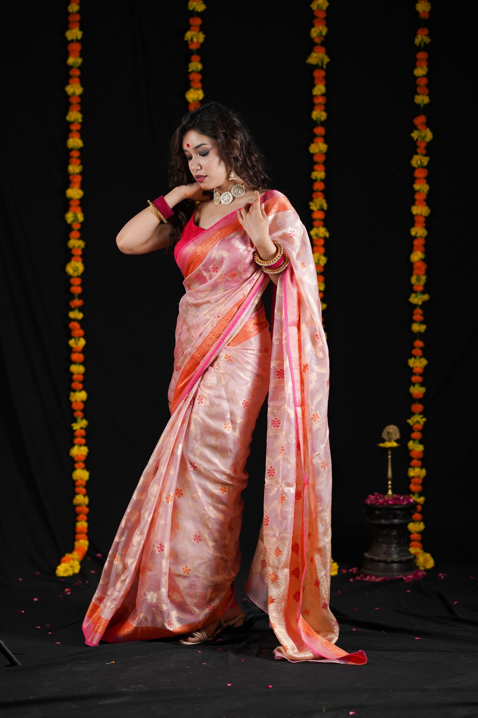 Aye Nazneen- Pink Kota Silk Saree