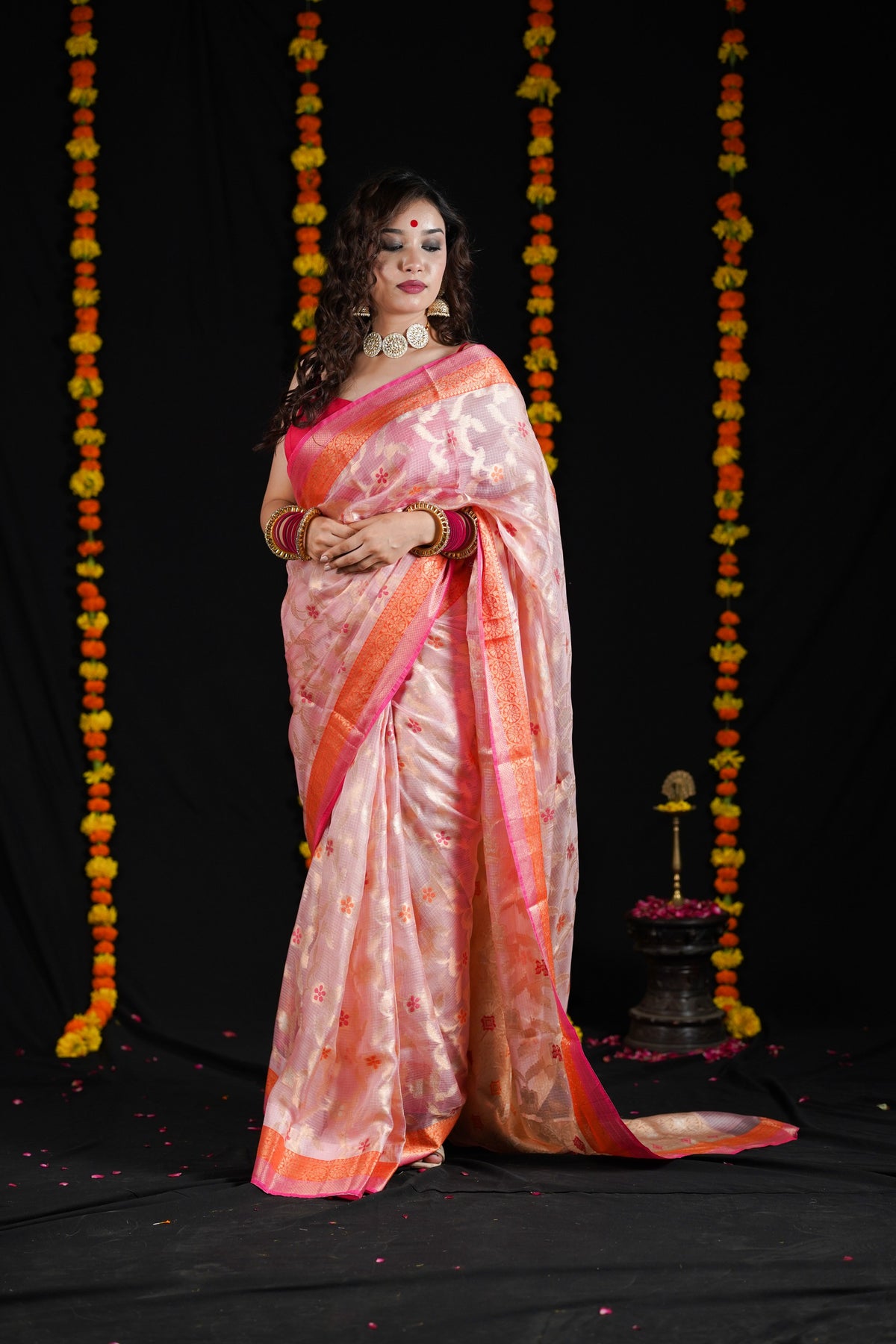 Aye Nazneen- Pink Kota Silk Saree