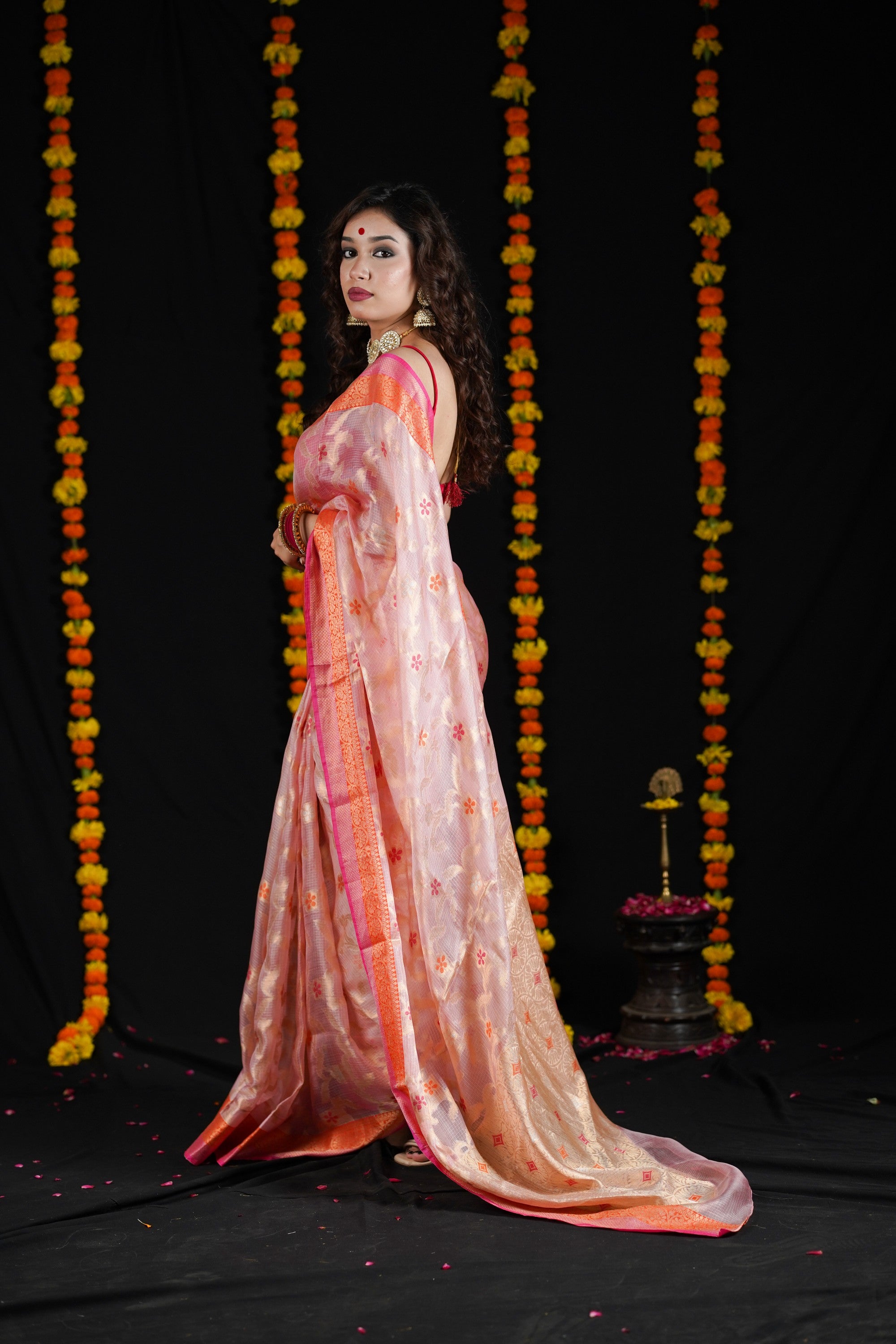 Aye Nazneen- Pink Kota Silk Saree