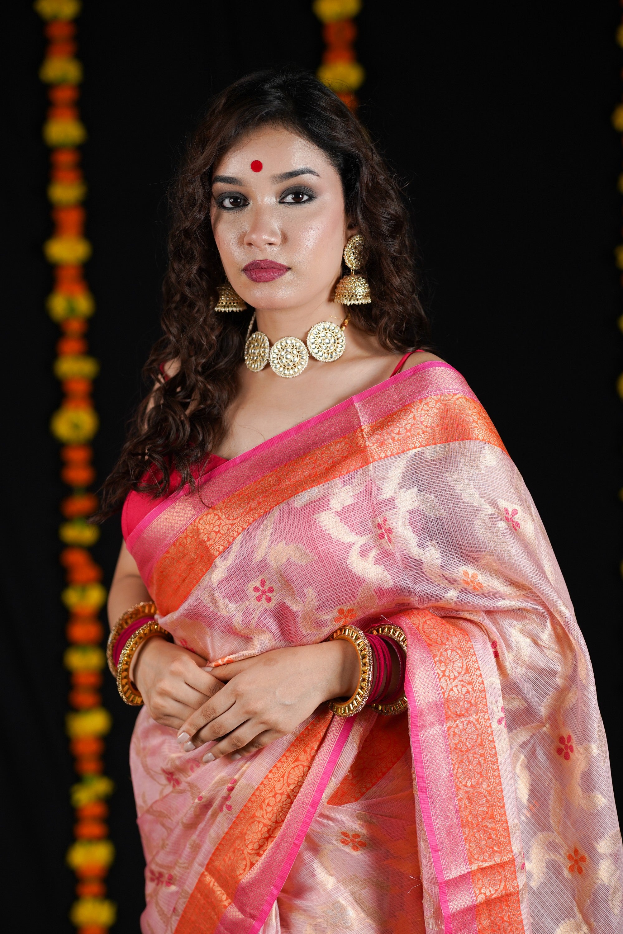 Aye Nazneen- Pink Kota Silk Saree